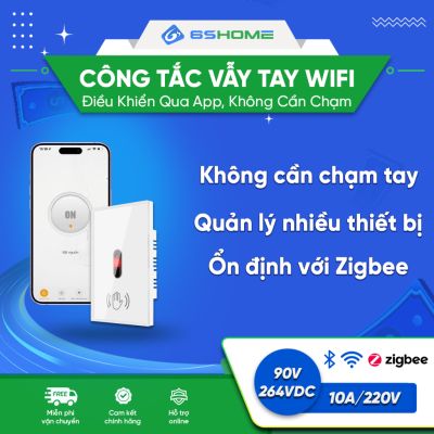 Công Tắc Cảm Ứng Vẫy Tay Tiệm Cận Hồng Ngoại Wifi Tuya 10A 220V