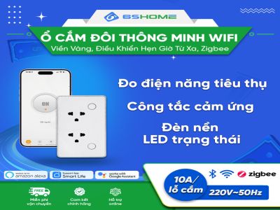 Ổ Cắm Âm Tường Chữ Nhật Thông Minh Zigbee Tuya SHP-ZSW1