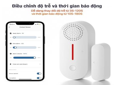 Cảm Biến Gắn Cửa Có Loa Chống Trộm Wifi Tuya SH48