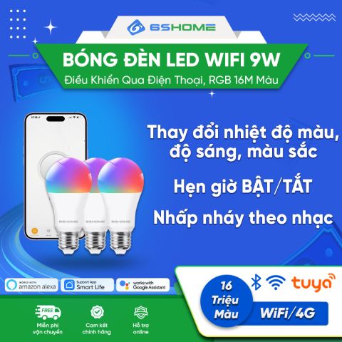 Đèn Led Bulb RGB 16 Triệu Màu Kết Nối Wifi Công Suất 15W 9W