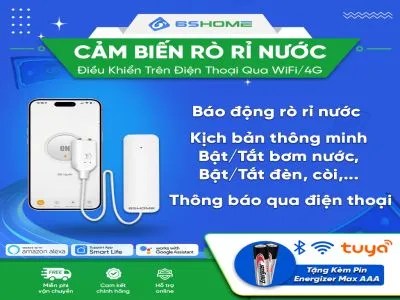 Cảm Biến Báo Động Rỏ Rỉ Nước Điều Khiển Từ Xa Wifi Tuya 6shome