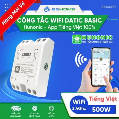 Công Tắc Thông Minh Wifi Điều Khiển Từ Xa Hunonic Datic Basic 500W DTBS01