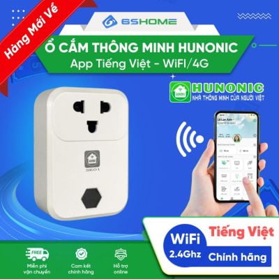 Ổ Cắm Wifi Thông Minh Hunonic SK01 Điều Khiển Từ Xa Qua Điện Thoại Hẹn Giờ Tự Động