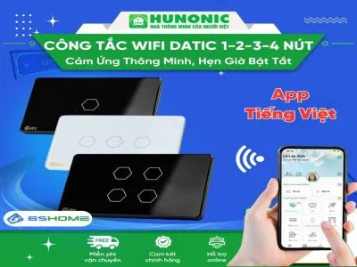 Công Tắc Cảm Ứng Điều Khiển Từ Xa Bằng Wifi Hunonic Datic