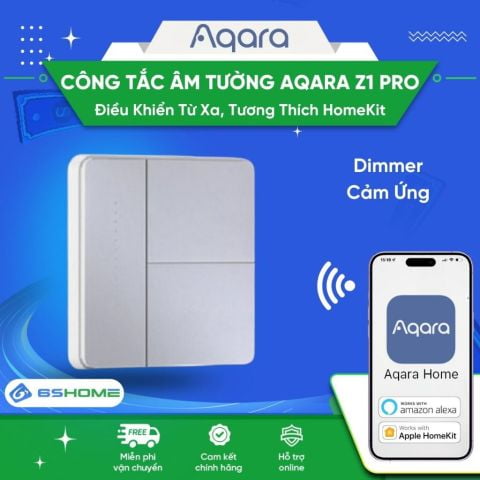 Công Tắc Âm Tường Thông Minh Điều Khiển Từ Xa Kết Nối Zigbee 3.0 Aqara Z1 Pro 2200W Tương Thích Homekit