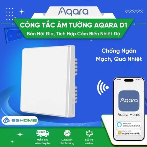 Công Tắc Âm Tường Thông Minh Cảm Biến Nhiệt Độ Kết Nối Zigbee Tương Thích Homekit & Alexa Aqara D1 Bản Nội Địa