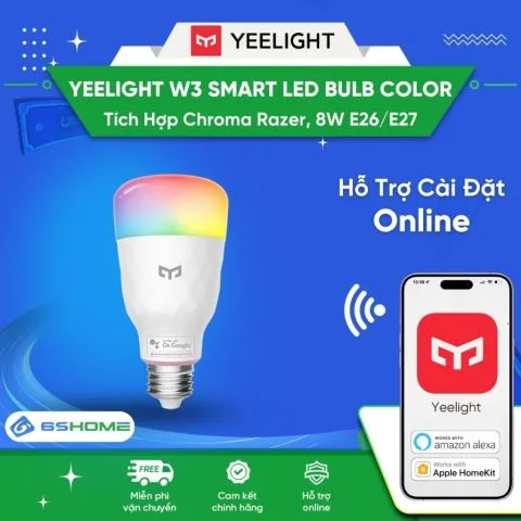 Đèn Led RGb 16 Triệu Màu Điều Khiển Qua Điện Thoại Tích Hợp Chromer Razer Yeelight W3 Smart Led Buld Color