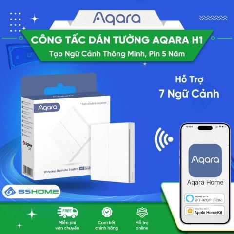 Công Tắc Không Dây Dán Tường Zigbee 2 Nút Aqara H1 Wireless Switch Bản Quốc Tế